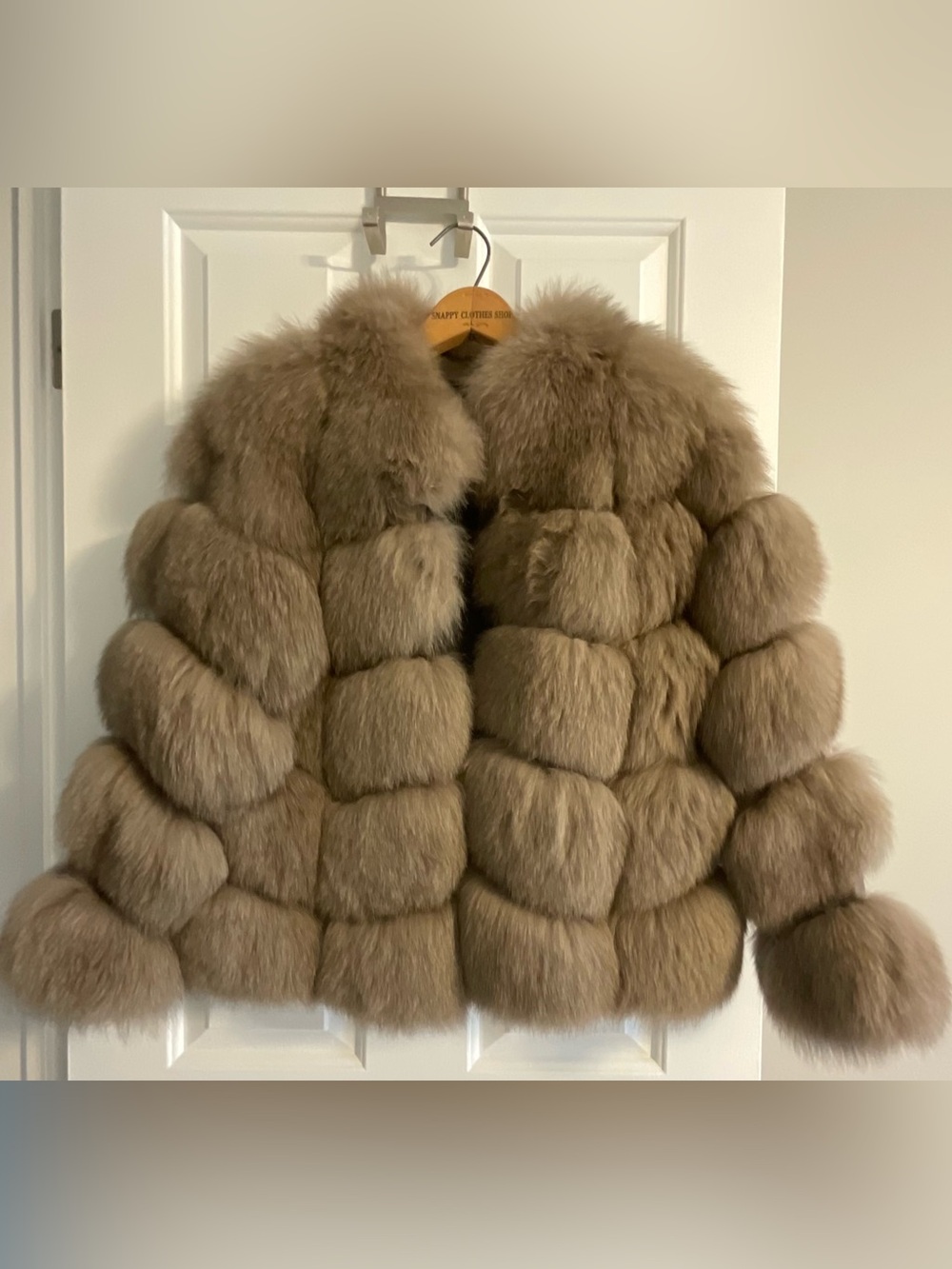 Genuine Fur and Leather Bubble Paneled Jacket - Size Large